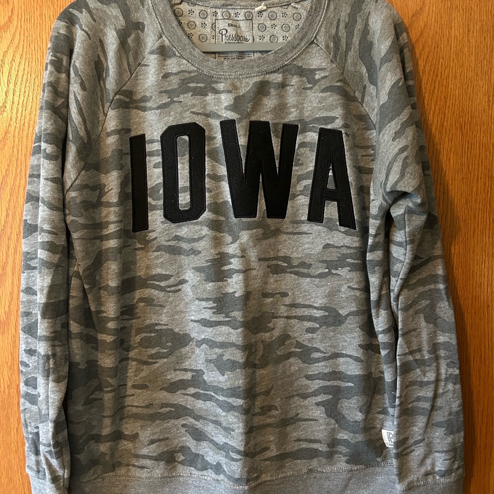 Pressbox Gray Camo Iowa Sweatshirt
